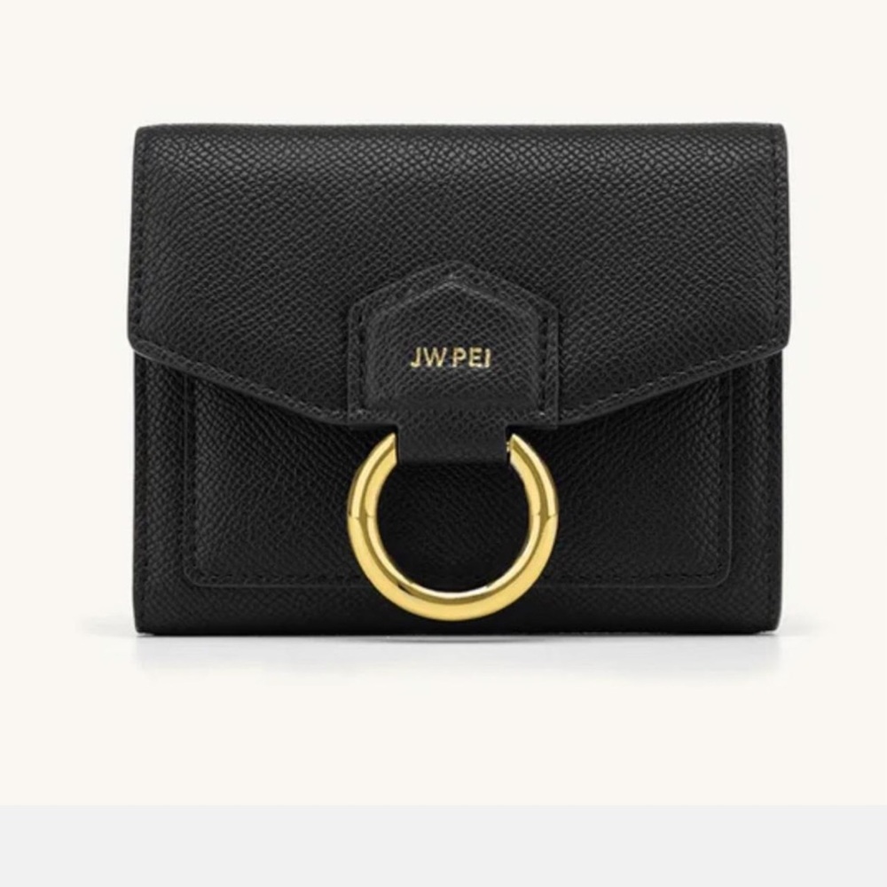 JW PEI Black Wallet with Gold Accent